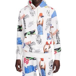 Nike Club Fleece Sketch Graphic Hoodie Sweatshirt Mens Large L